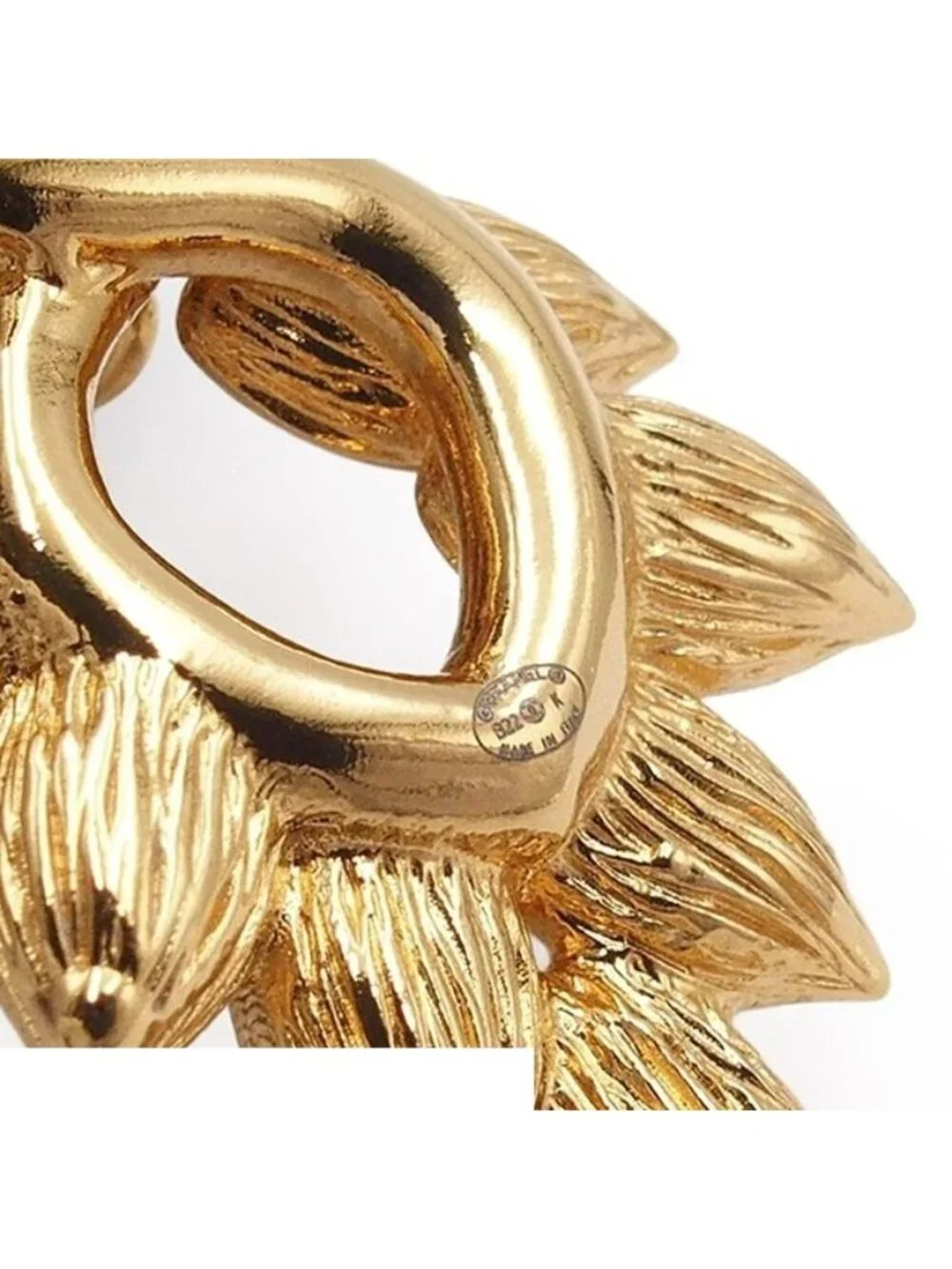 Chanel Earrings Drop Gold Metal Rhinestone CC Logo Flower Motif 22K